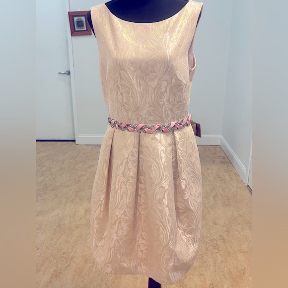Eliza J Other - Big Girls Pink Rose Rhinestone Satin Sash Tulle